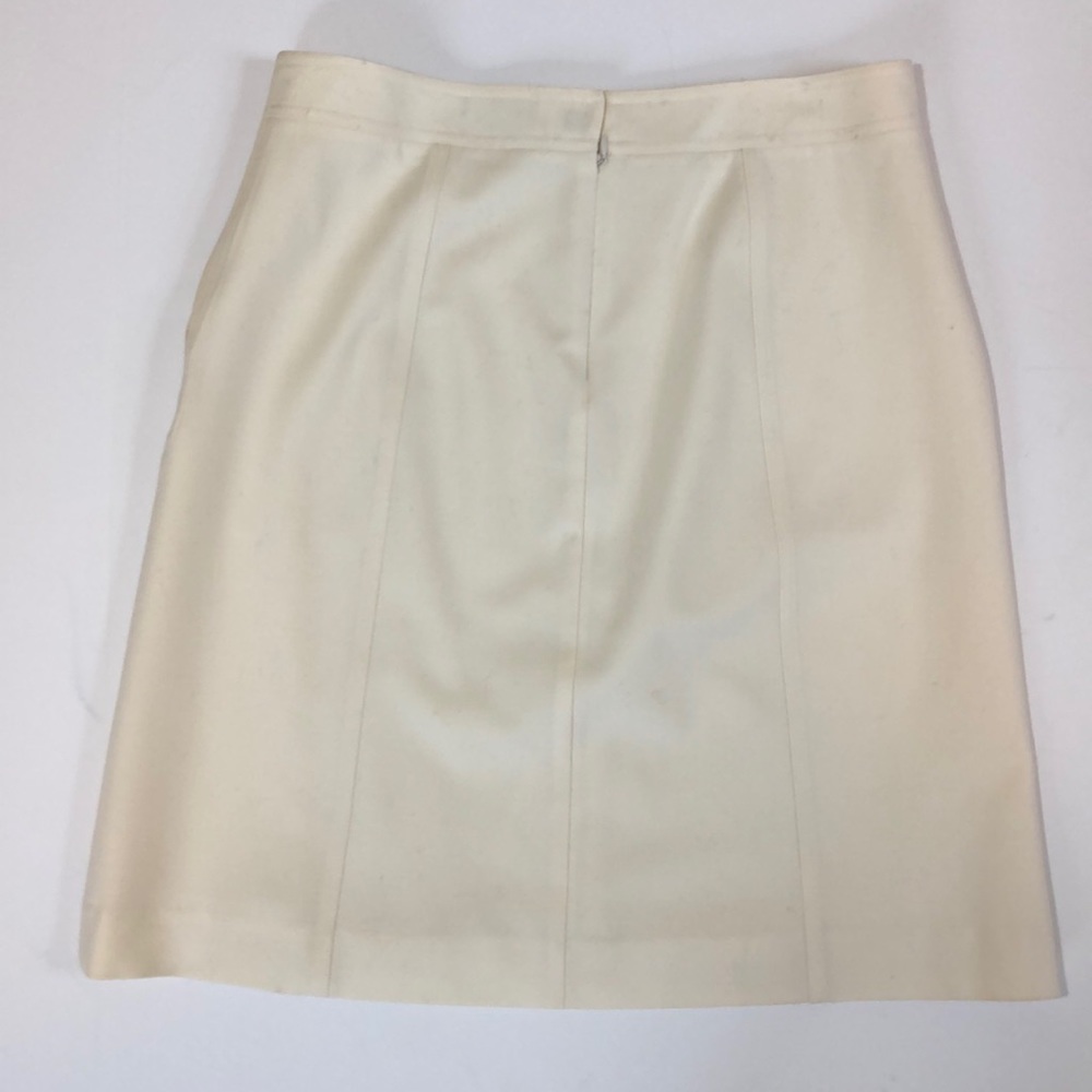 Lk NEW THEORY ivory wool skirt w/pockets Sz 10 - Picture 2 of 4